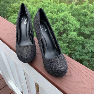 Mix No. 6 Black Shimmer Platform‎ Formal Heels